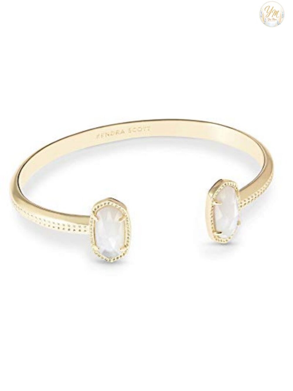 Kendra Scott Elton Cuff Bracelet Gold Plated Brass Ivory Mother of Pearl
